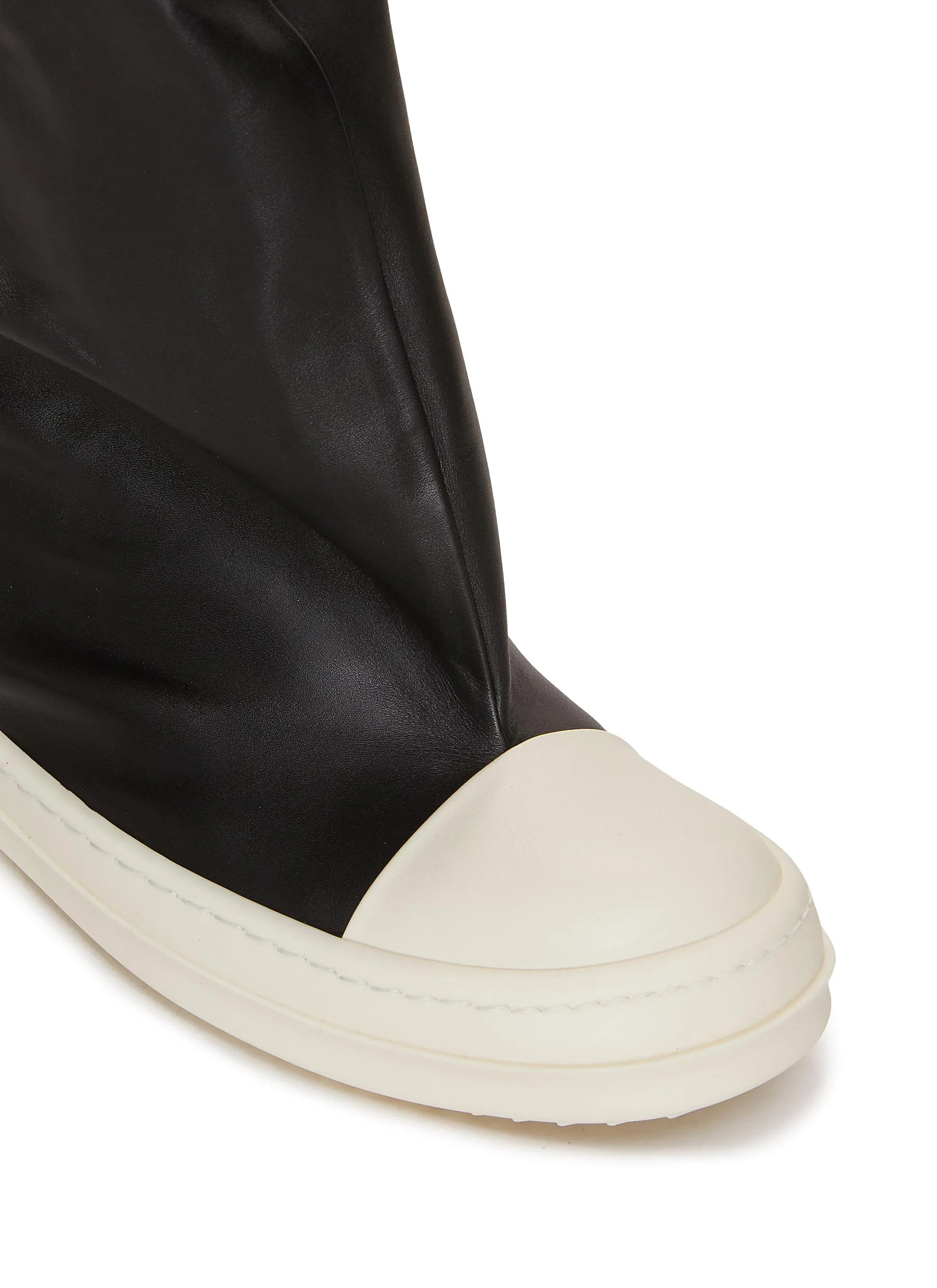 -----------RICK OWENS  ---- ------------ ----Leather Knee-High Stocking Sneakers --