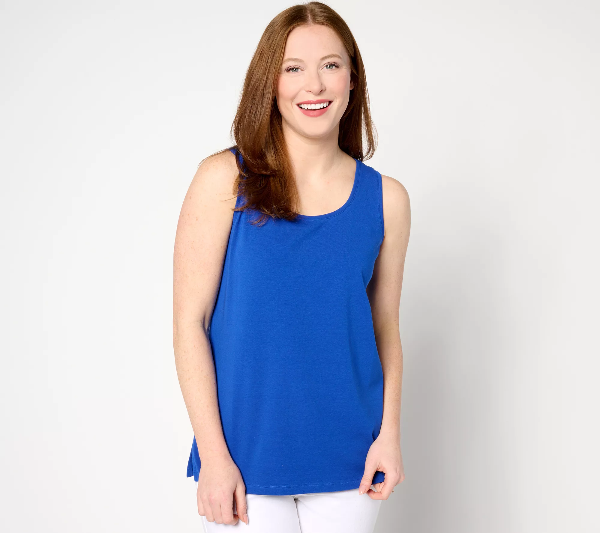 "As Is" Isaac Mizrahi Live! Essentials Pima Cotton Sleeveless Top