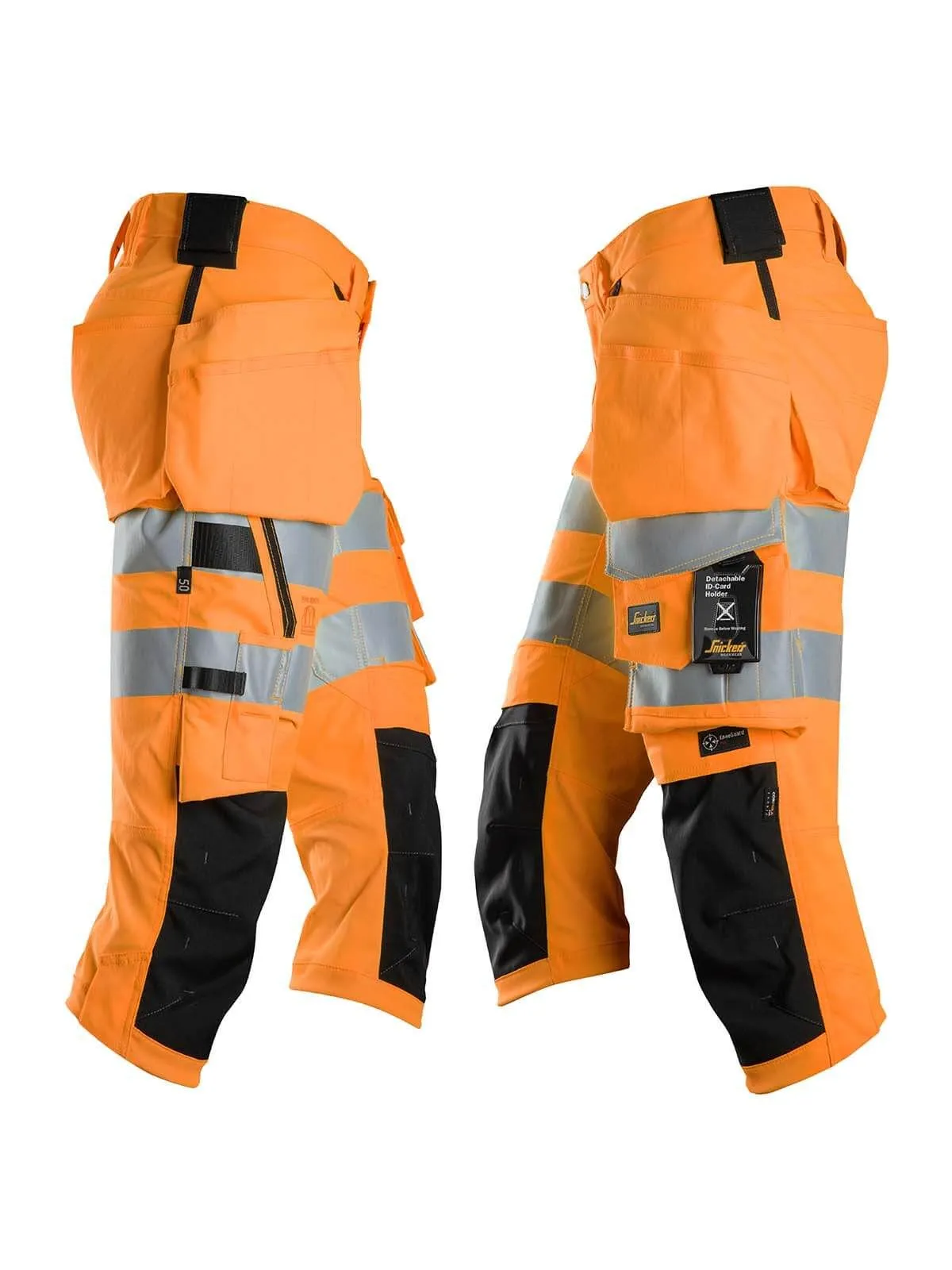 6138 Hi Vis Pirate Work Trousers Class 1/2 Stretch - Snickers