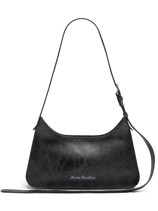 Acne Studios   Mini Platt crackled leather shoulder bag 