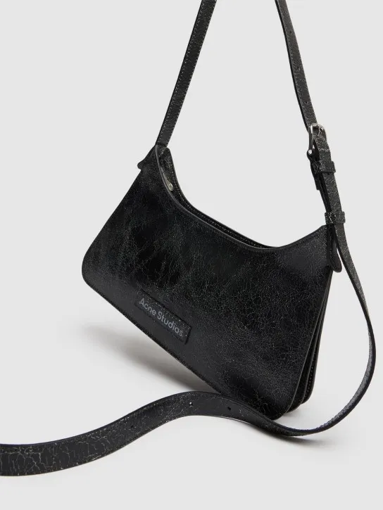 Acne Studios   Mini Platt crackled leather shoulder bag 