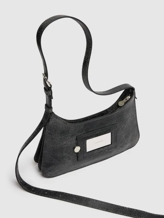 Acne Studios   Mini Platt crackled leather shoulder bag 