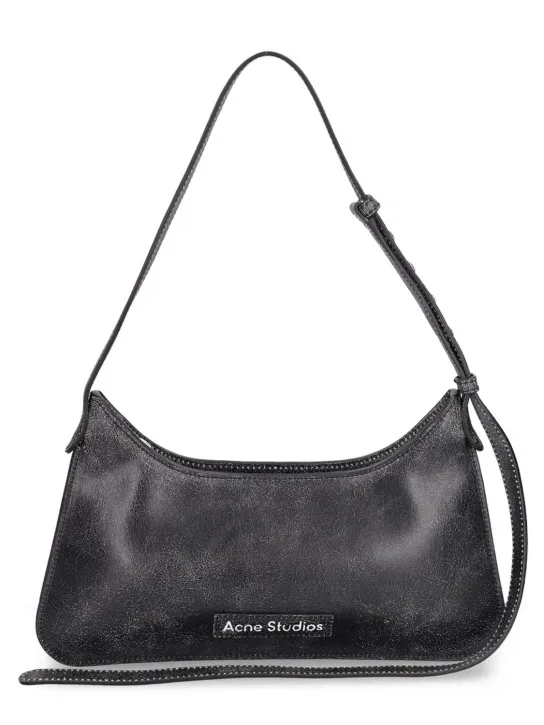 Acne Studios   Mini Platt crackled leather shoulder bag 