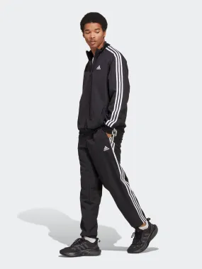 adidas Mens 3 Stripe Woven Tracksuit - Black/Black