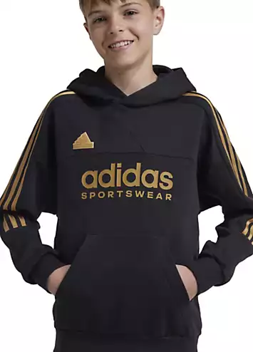 adidas Performance Kids Brand Print 3-Stripes Hoodie