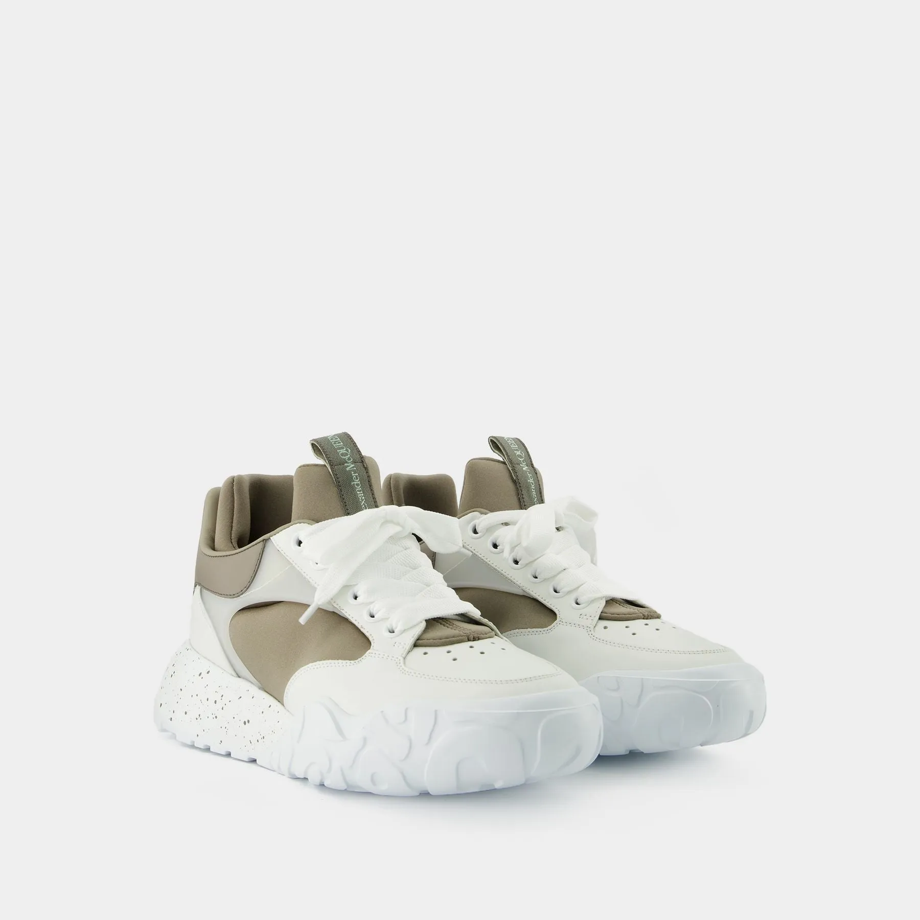 Alexander McQueen  Court Sneakers - Alexander Mcqueen - Khaki/White - Leather