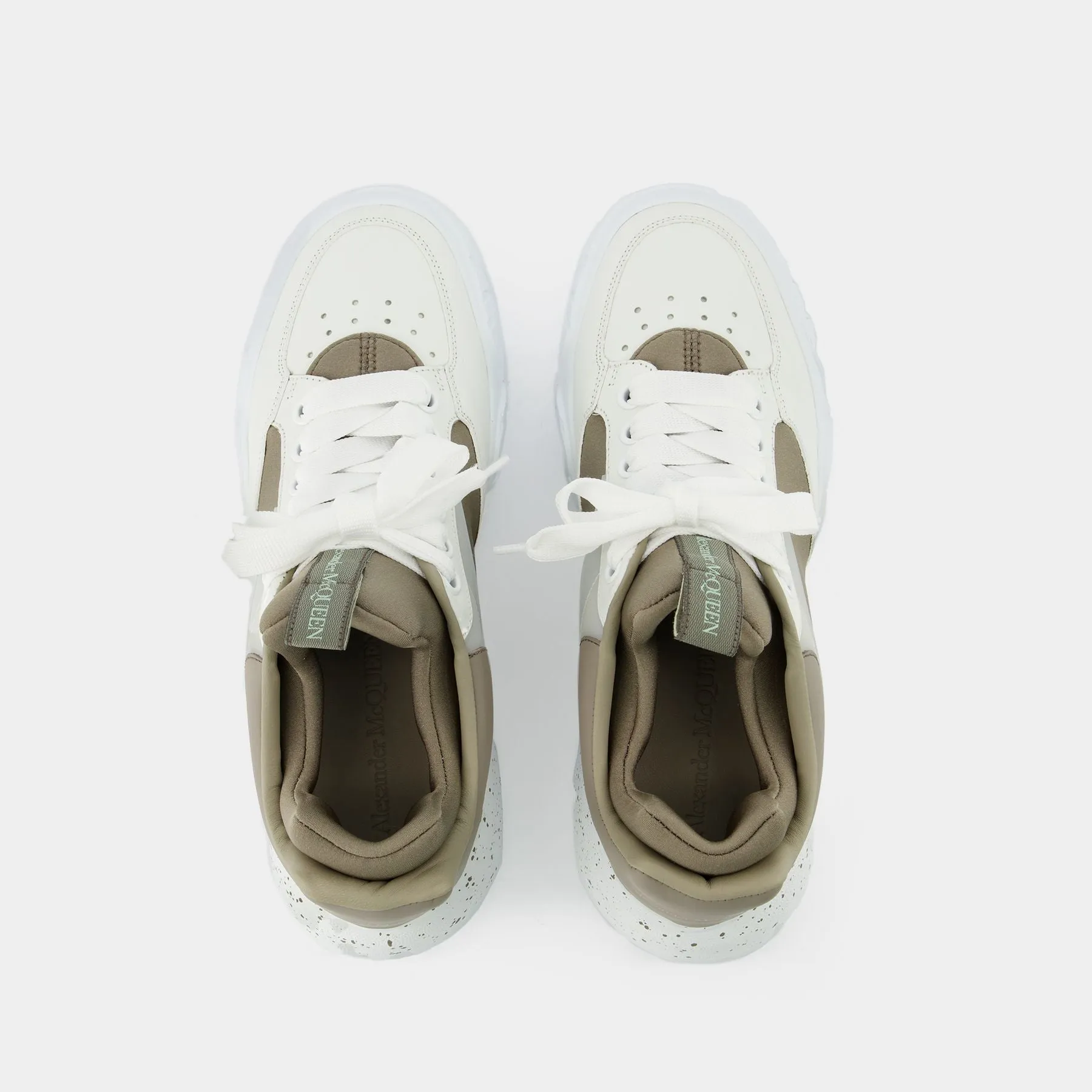 Alexander McQueen  Court Sneakers - Alexander Mcqueen - Khaki/White - Leather