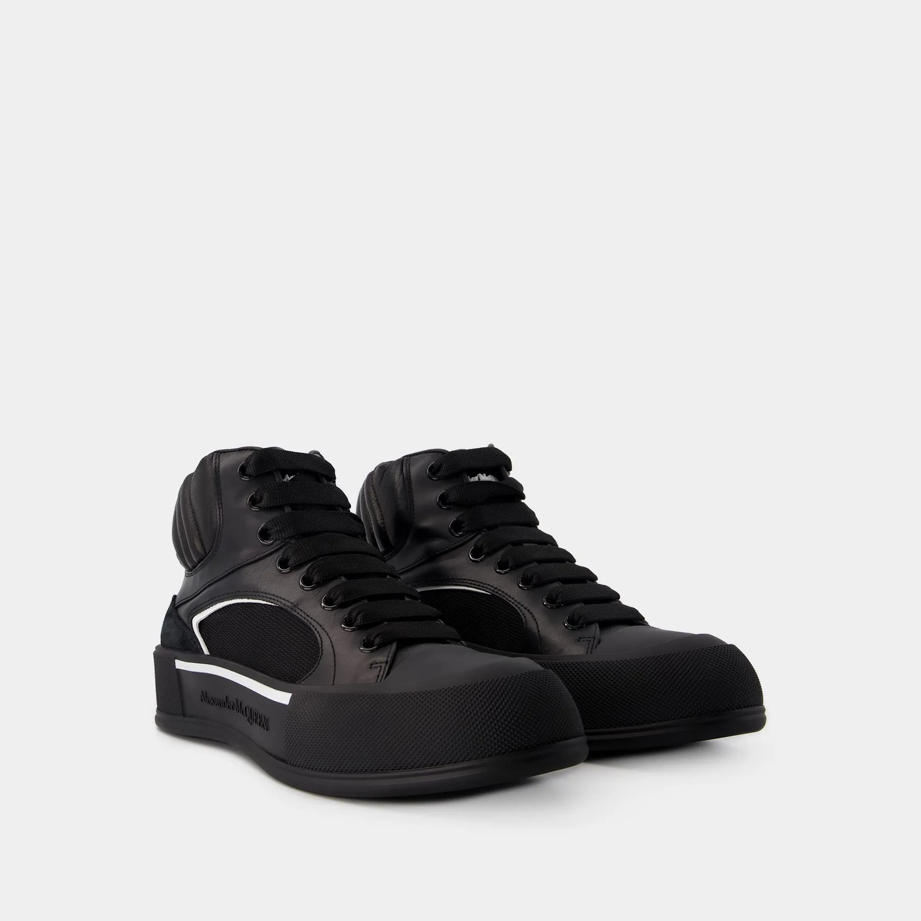 Alexander McQueen  Deck Sneakers - Alexander McQueen - Leather - Black/White