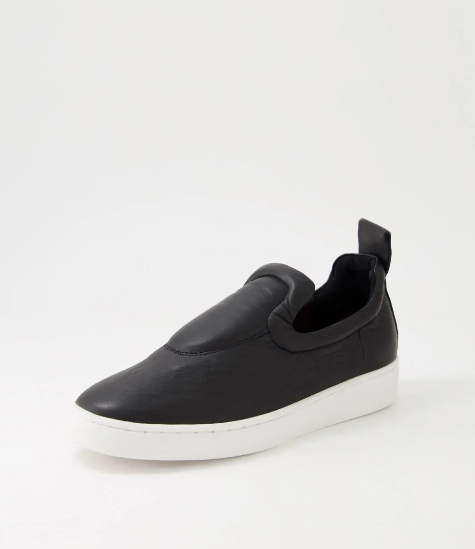 ALFIE & EVIE Adrift Black Leather Sneakers