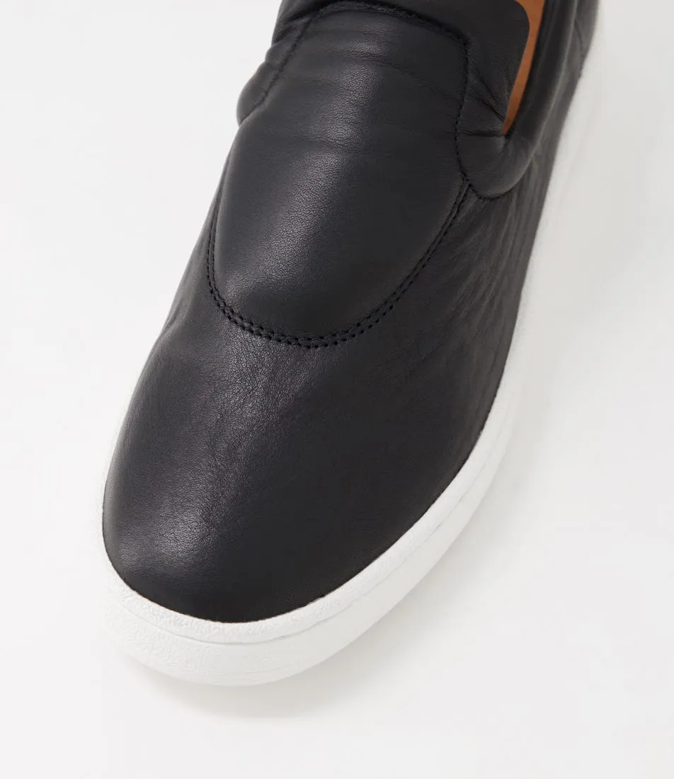 ALFIE & EVIE Adrift Black Leather Sneakers