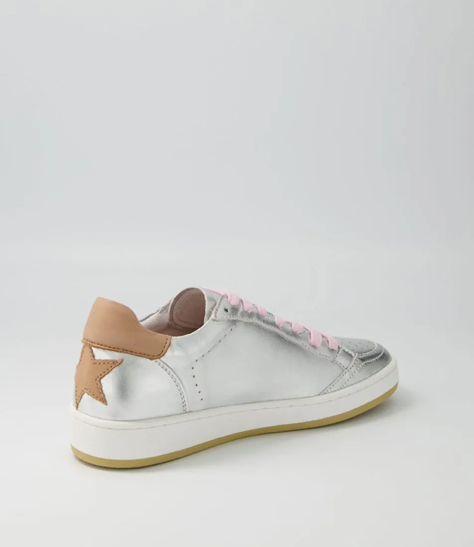 ALFIE & EVIE Plant Camel Gold Leather Sneakers