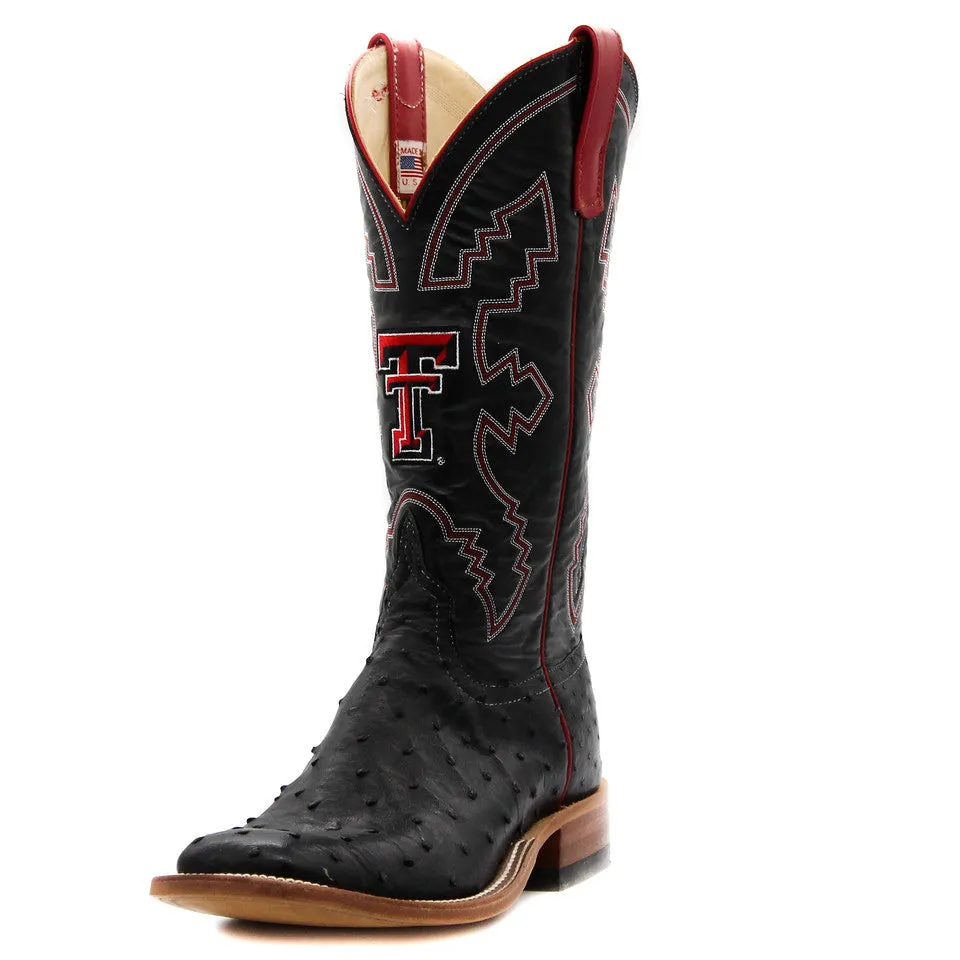 Anderson Bean Exclusive Texas Tech Black Full Quill Ostrich Men's Boot