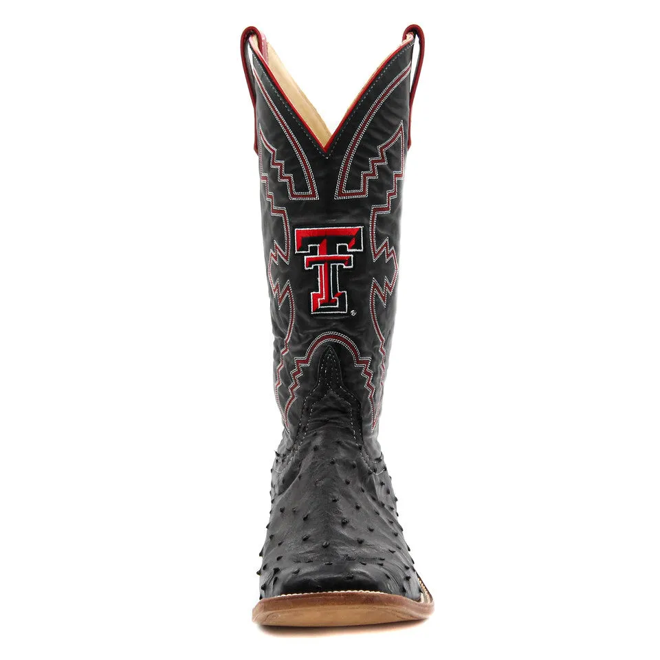 Anderson Bean Exclusive Texas Tech Black Full Quill Ostrich Men's Boot