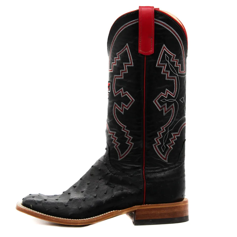 Anderson Bean Exclusive Texas Tech Black Full Quill Ostrich Men's Boot