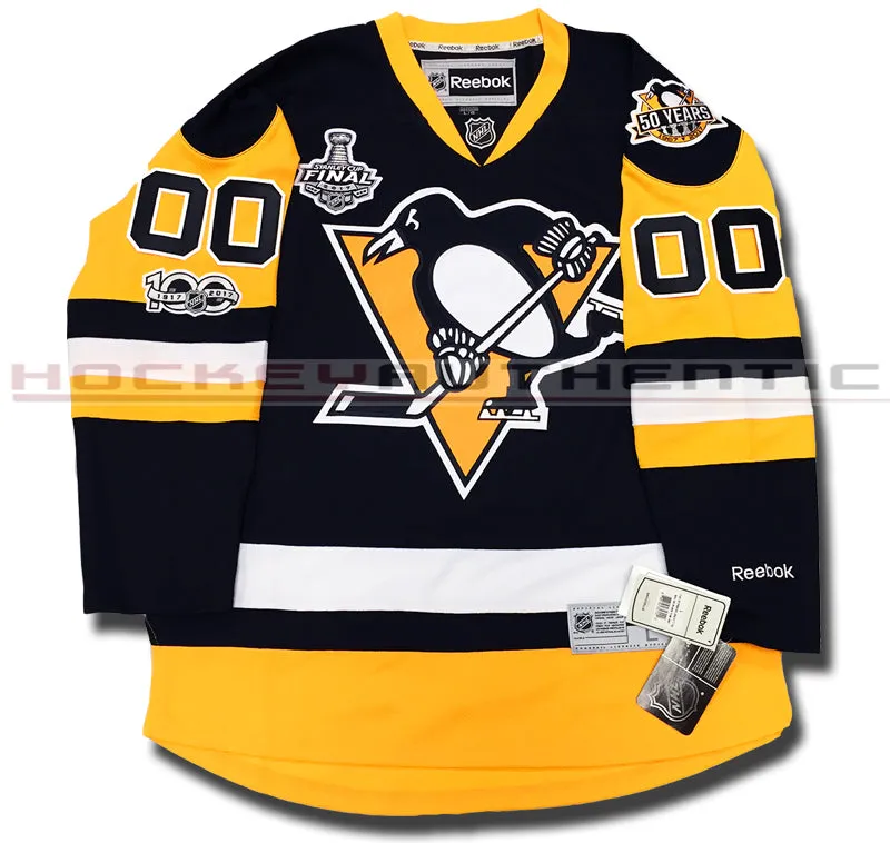 ANY NAME AND NUMBER PITTSBURGH PENGUINS 2017 STANLEY CUP FINALS PREMIER REEBOK NHL JERSEY