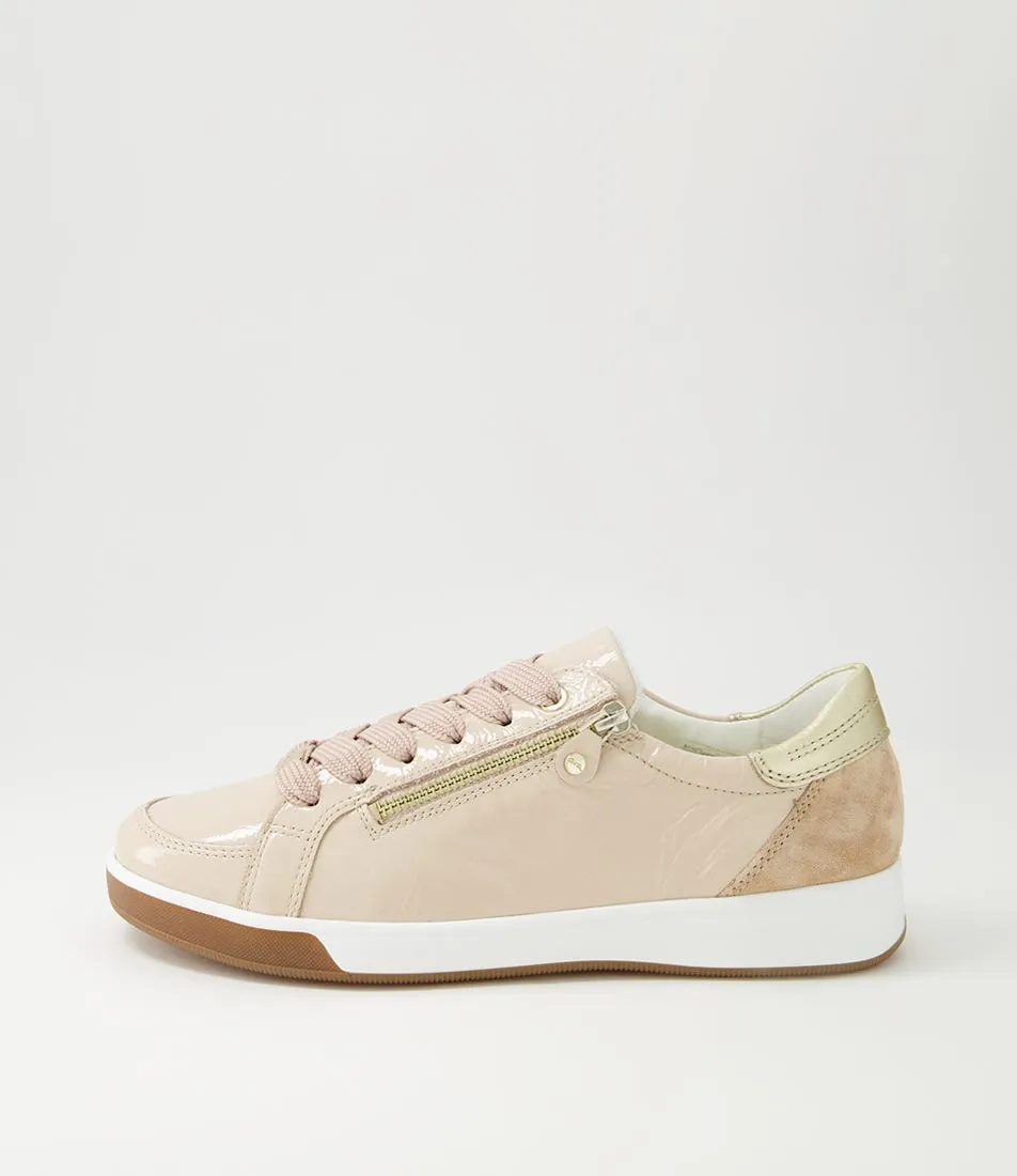 ARA Rom 32 Nude Platino Leather Sneakers