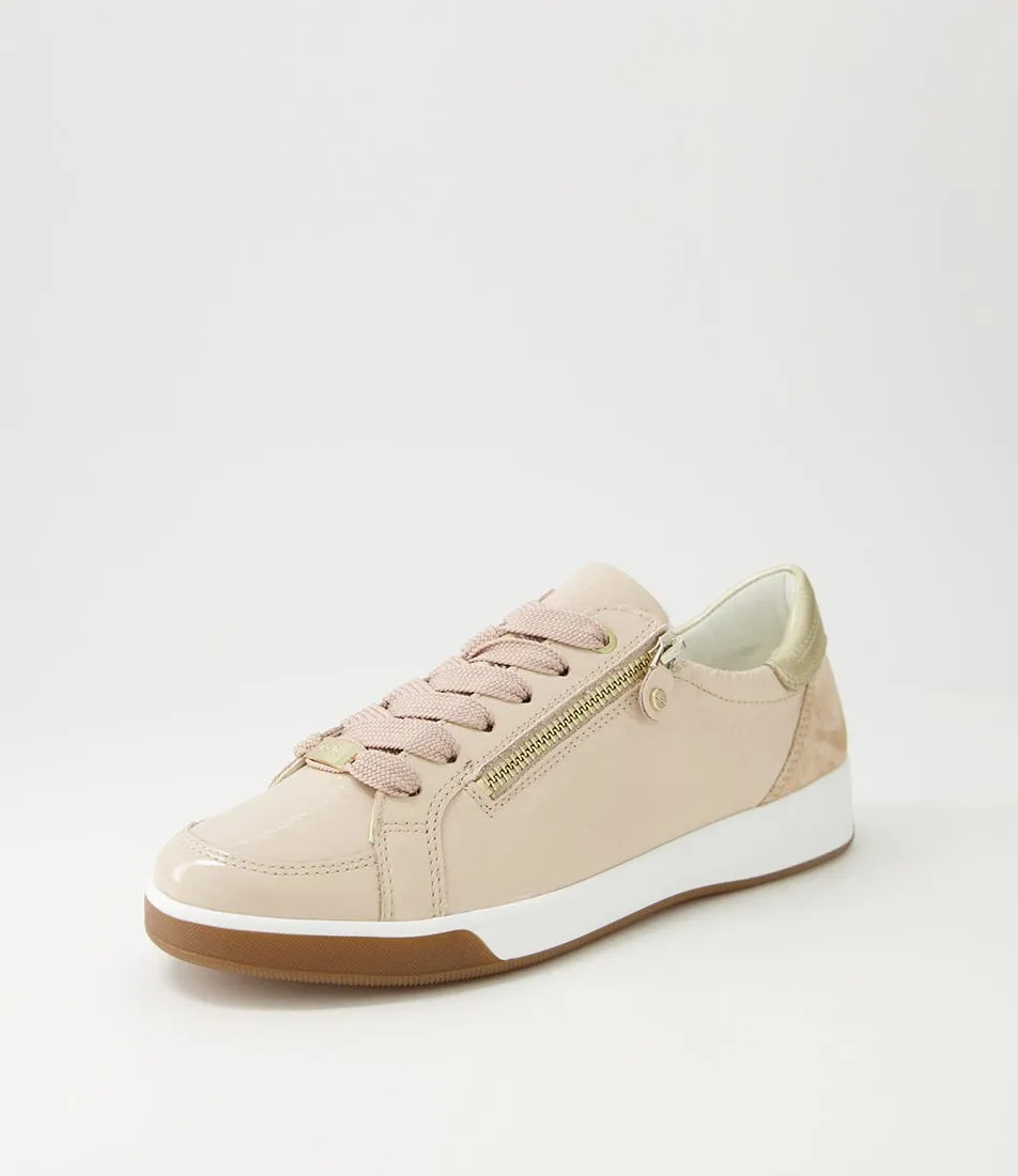 ARA Rom 32 Nude Platino Leather Sneakers