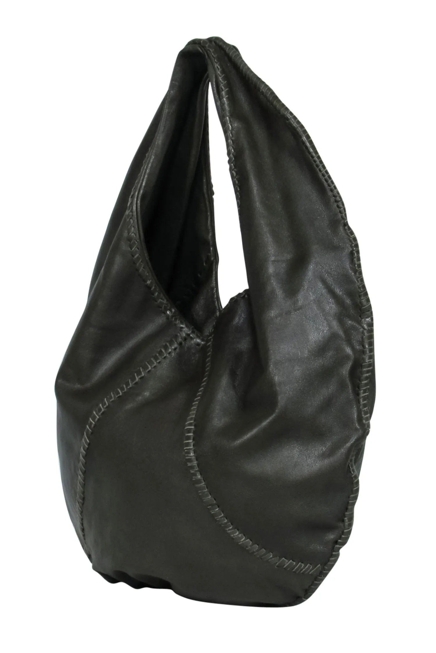 Arieas - Olive Green Leather Hobo Bag