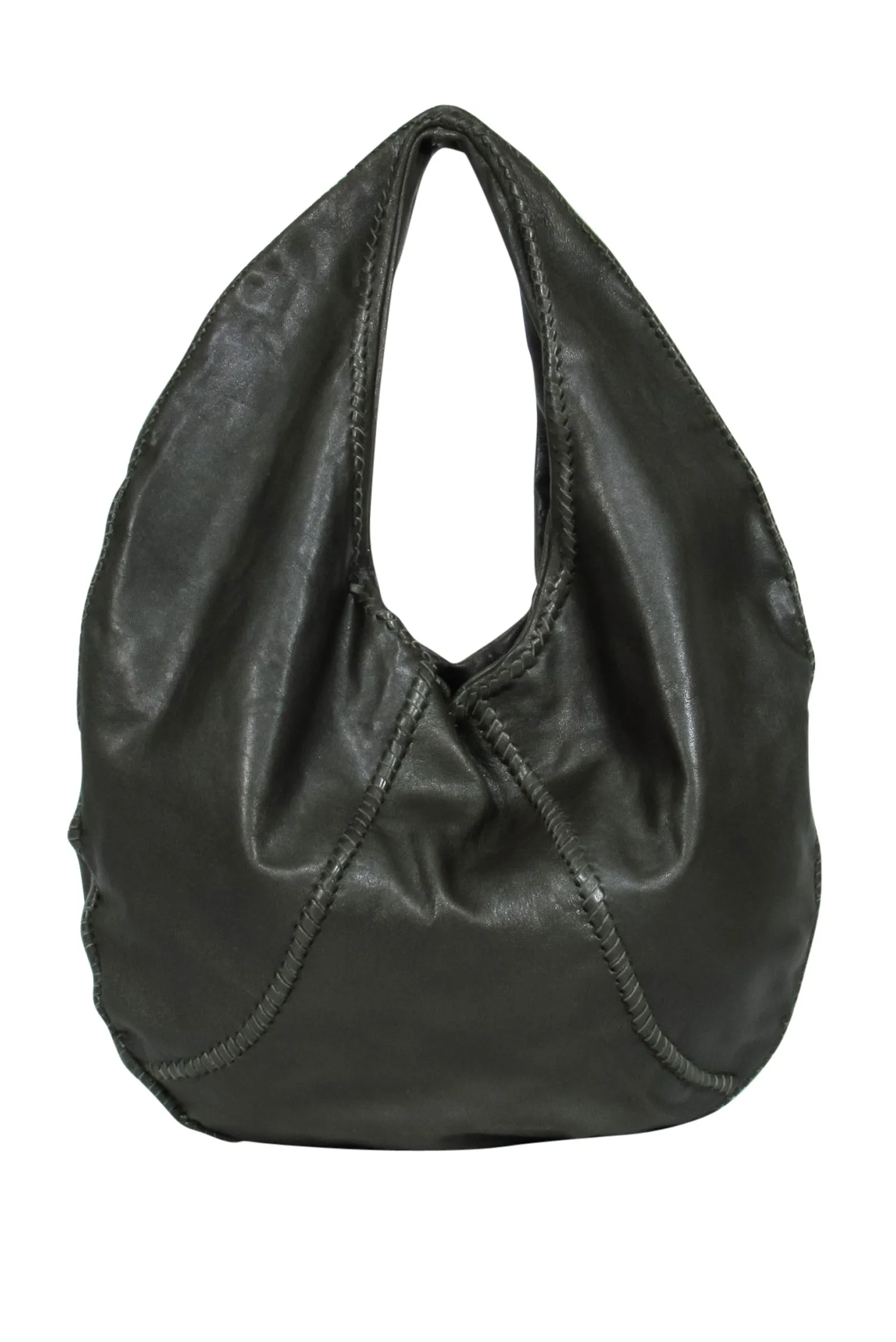 Arieas - Olive Green Leather Hobo Bag