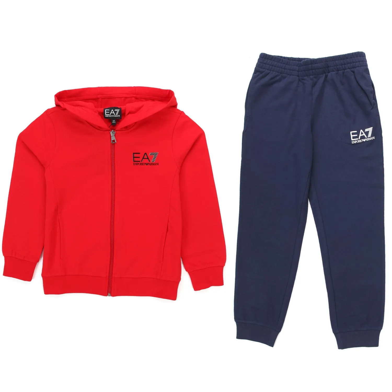 Armani Junior Ea7 Red And Blue Tracksuit For Children And Teen