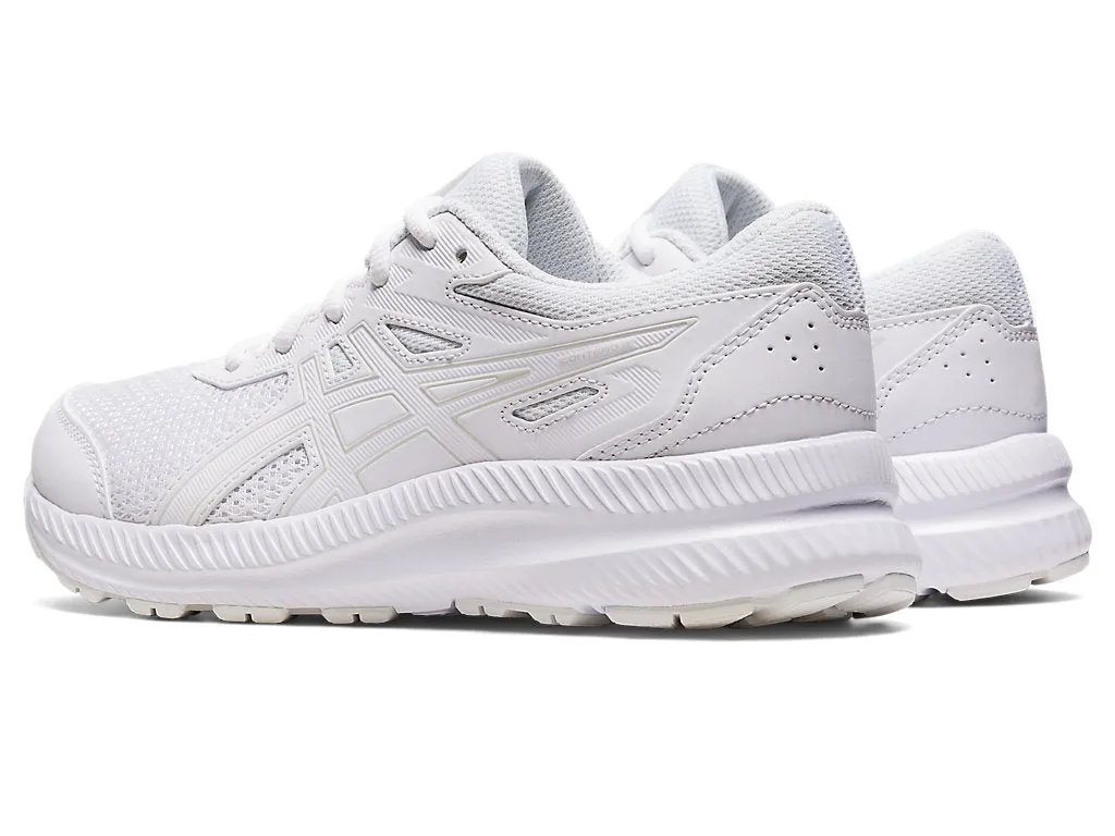 ASICS JUNIOR CONTEND-8 TRIPLE WHITE RUNNING SHOE