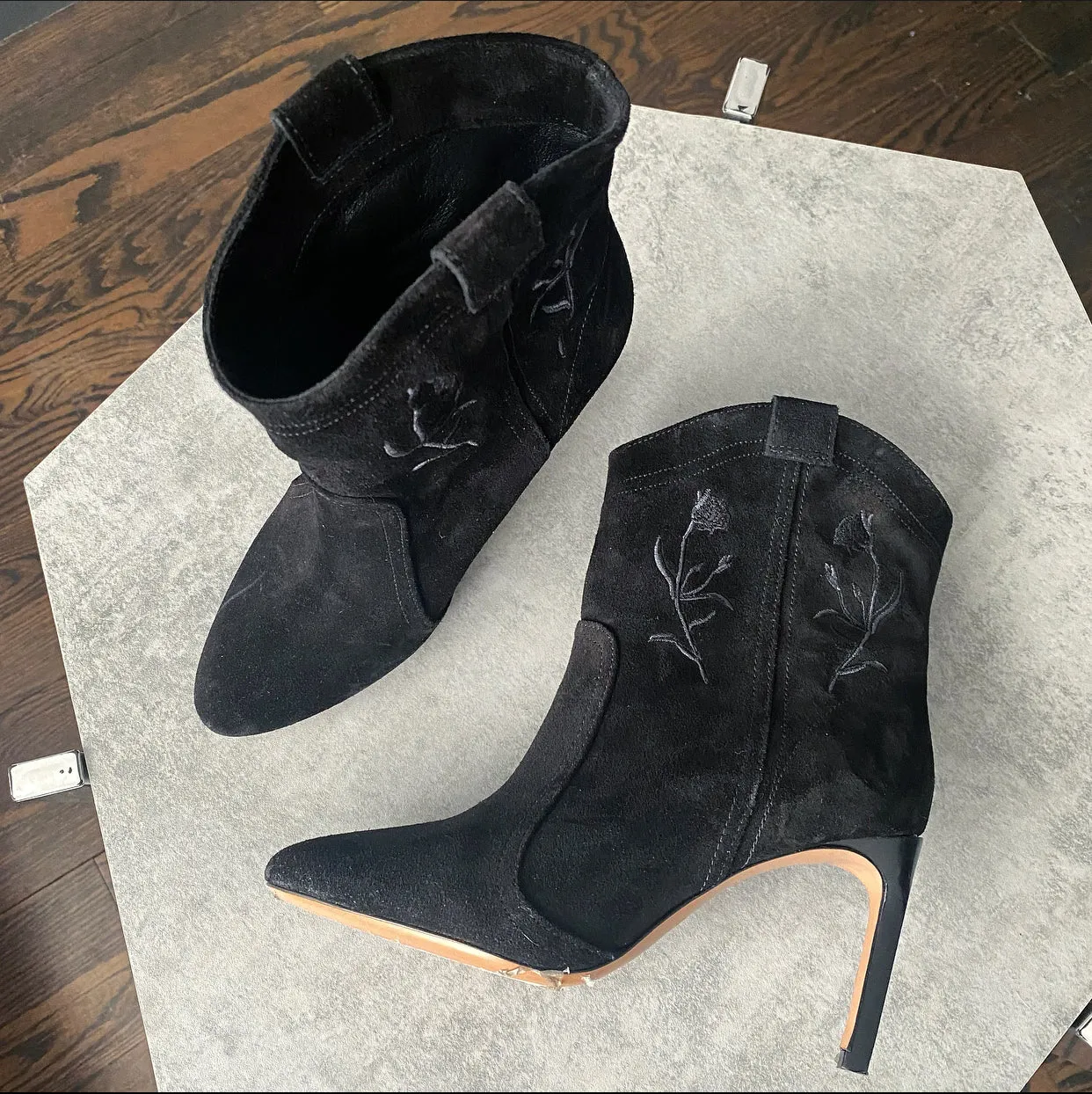 Bash black Suede Caitlin Western Ankle Boot - 37