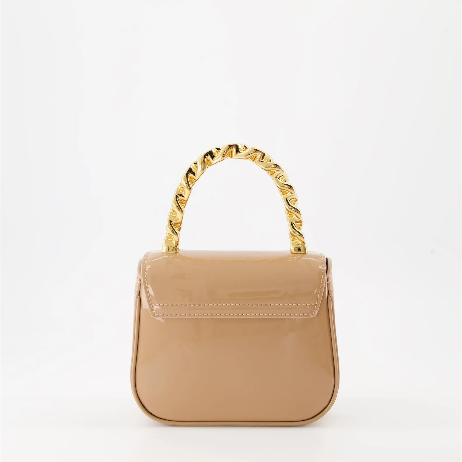 Beige Patent Leather La Medusa Bag