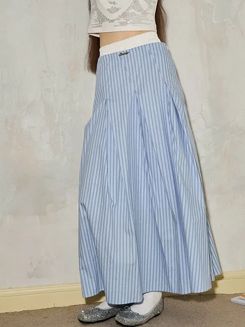 Bias Cut I-pleat Large Swing Umbrella Skirt