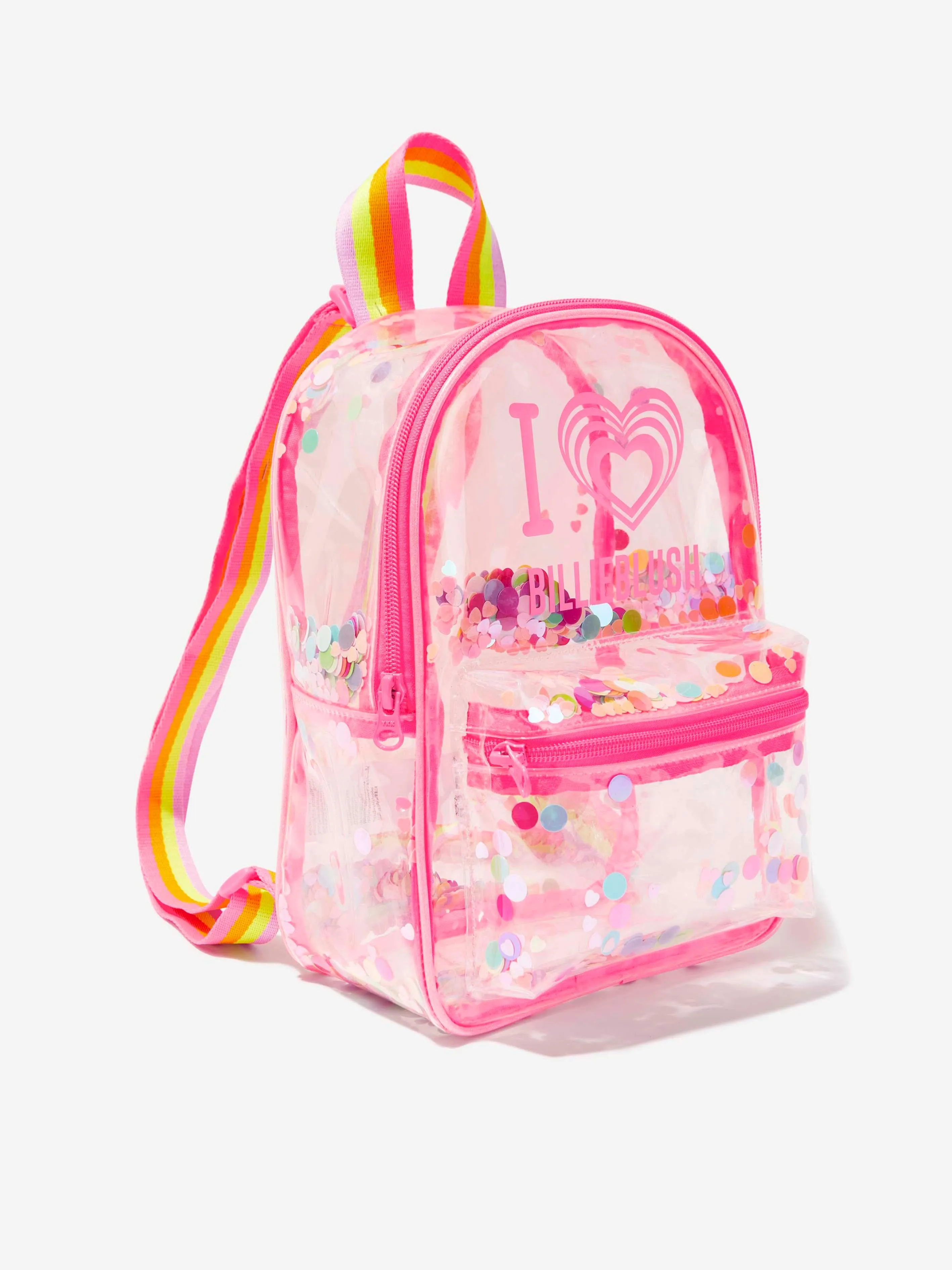 Billieblush Girls PVC Confetti and Glitter Backpack in Pink (27cm)