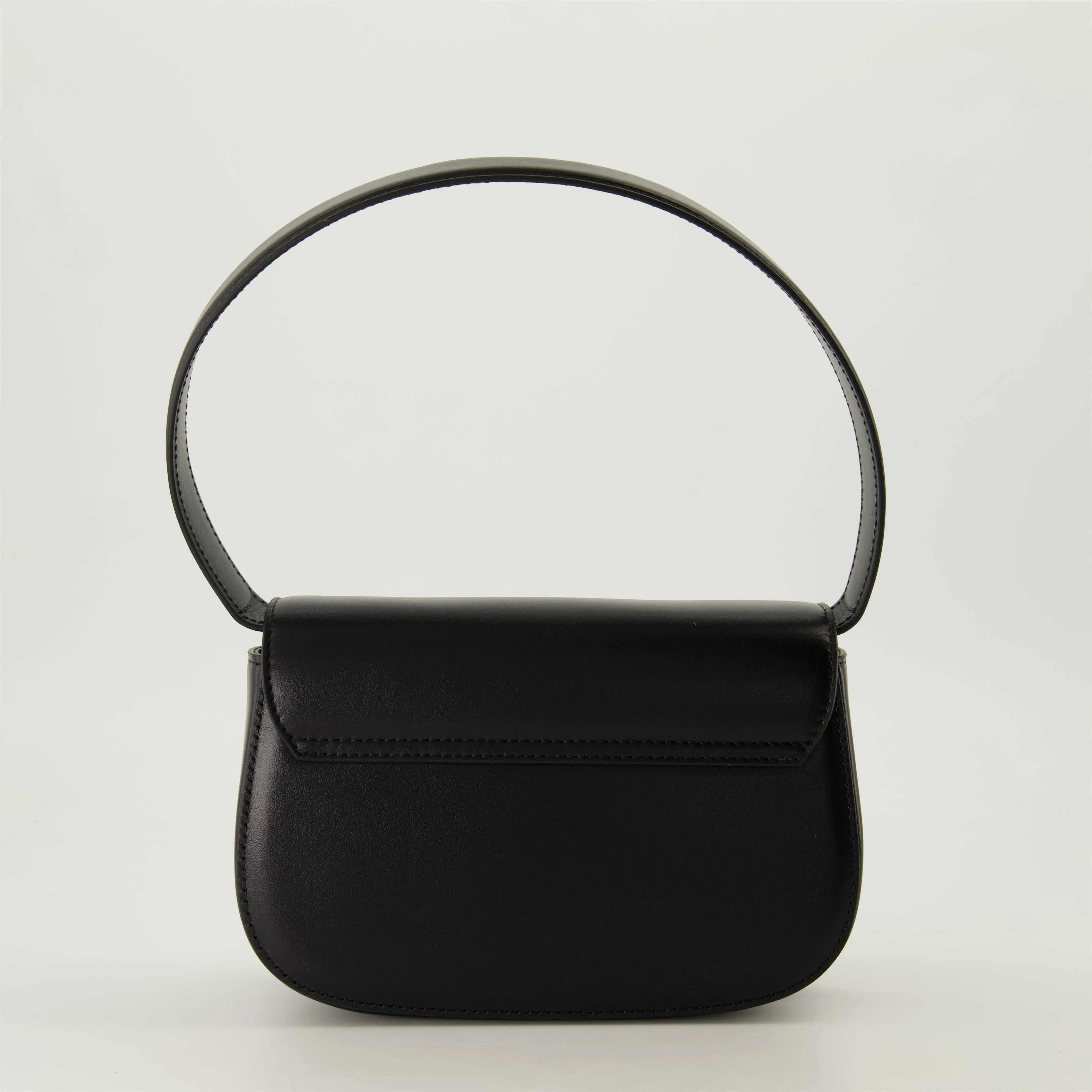 Black Leather Bag with Adjustable Strap