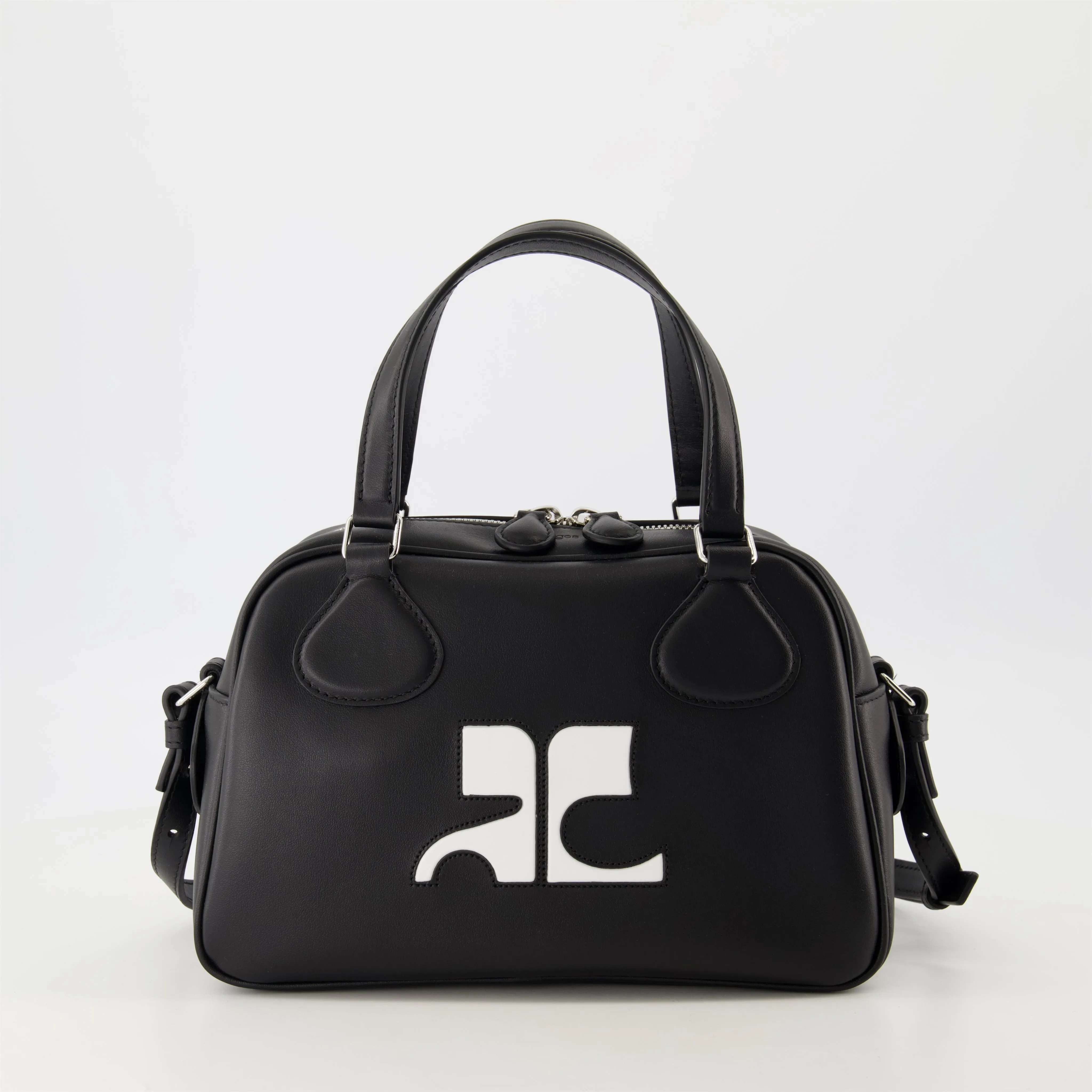 Black Leather Bowling Bag