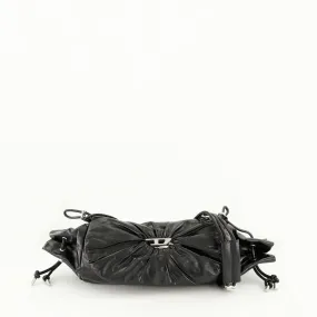 Black Leather Scrunch-D Bag