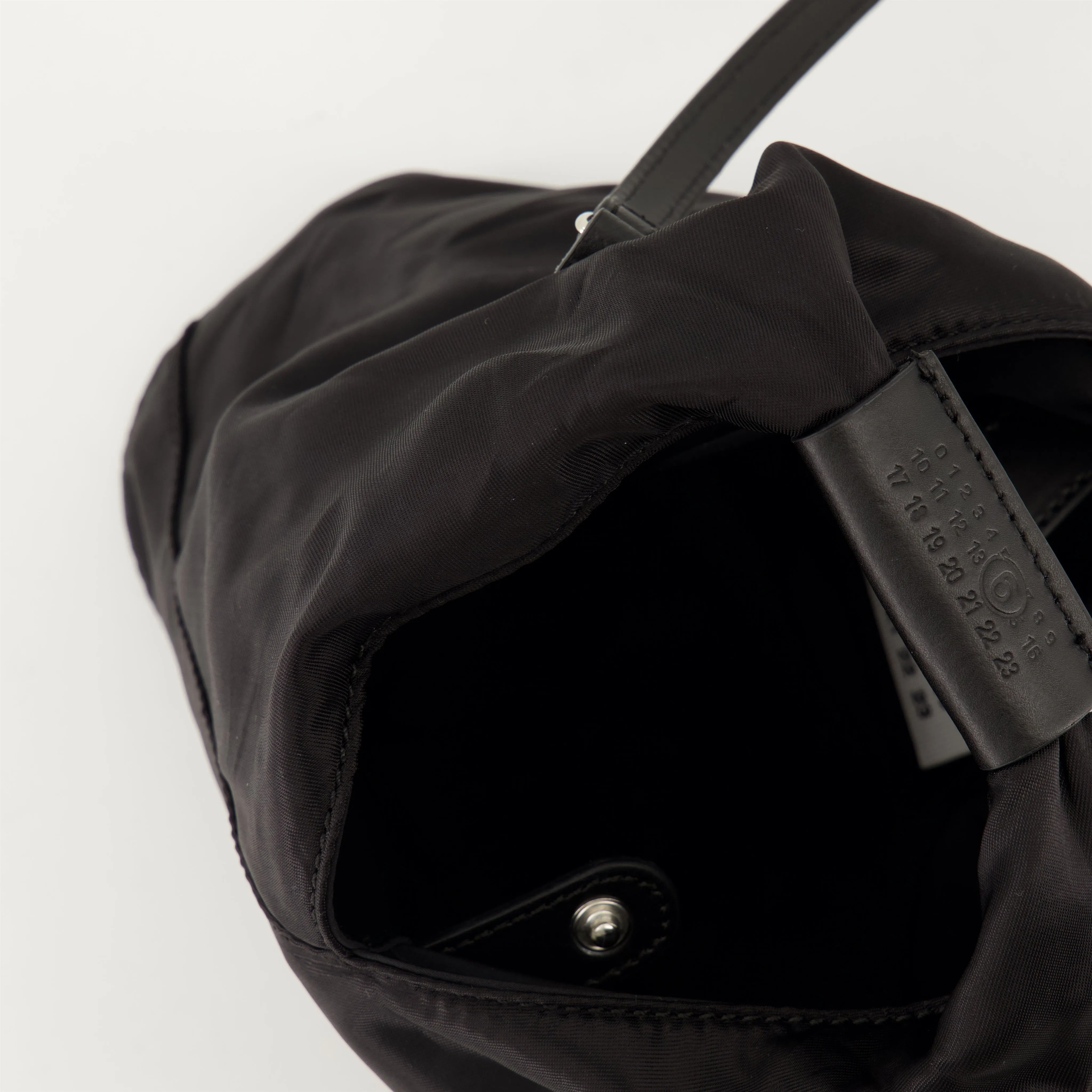 Black Nylon Bag with Leather Detail