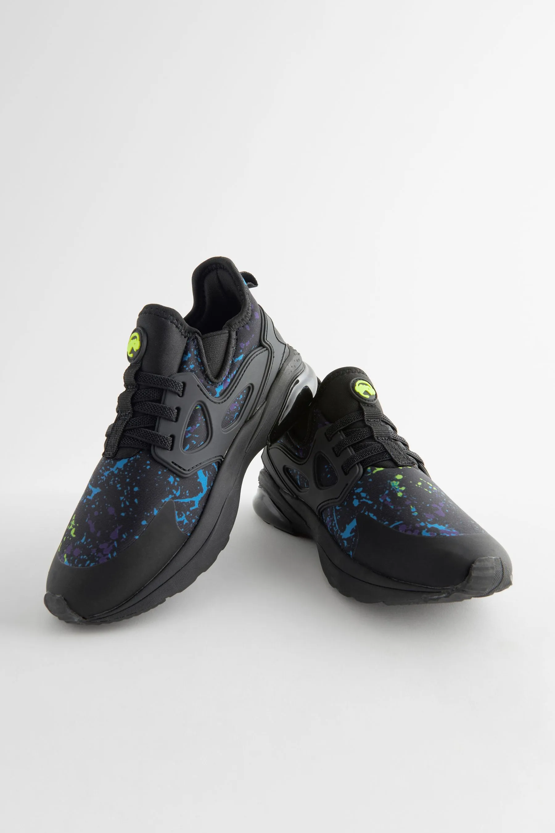 Black Splat Elastic Lace Trainers