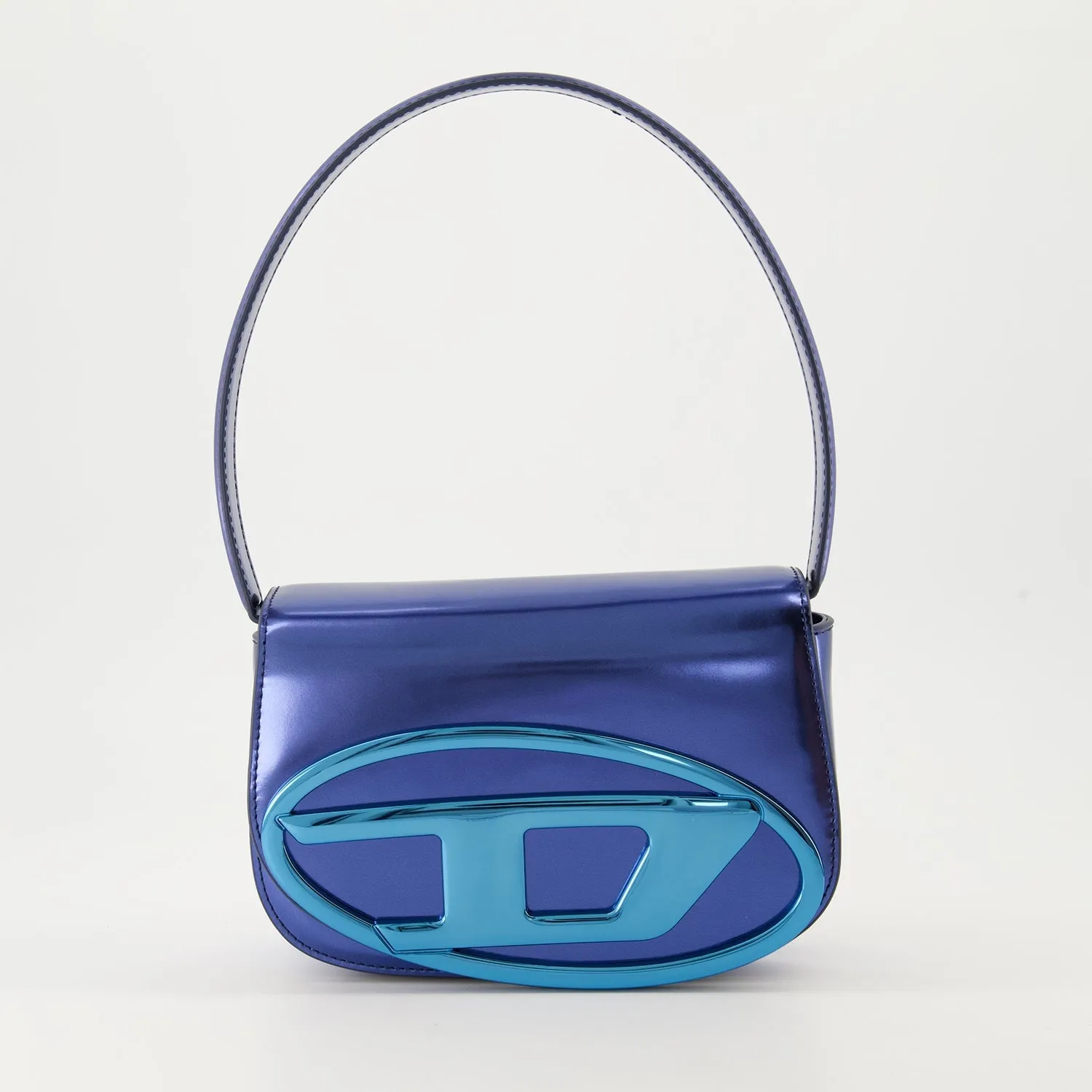 Blue Mirrored Effect Leather Bag 1DR