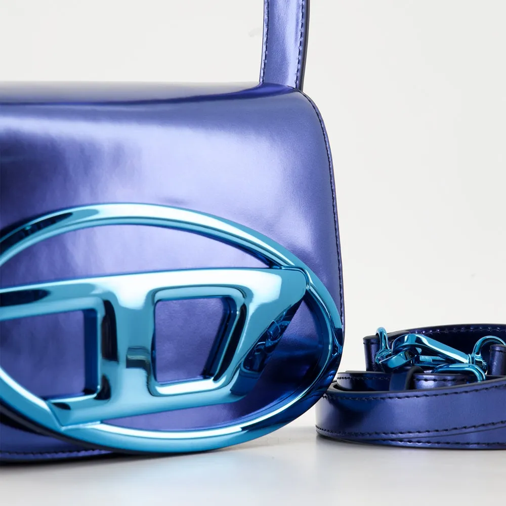 Blue Mirrored Effect Leather Bag 1DR