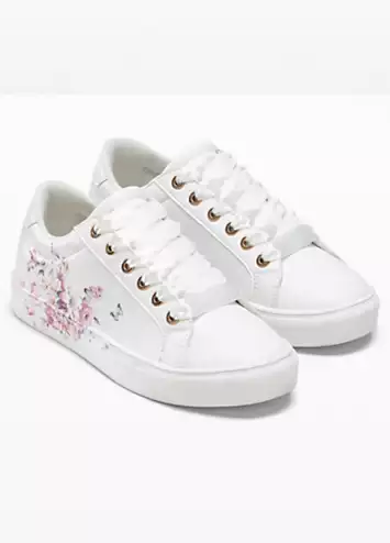 bonprix Floral Print Lace-Up Trainers | Grattan