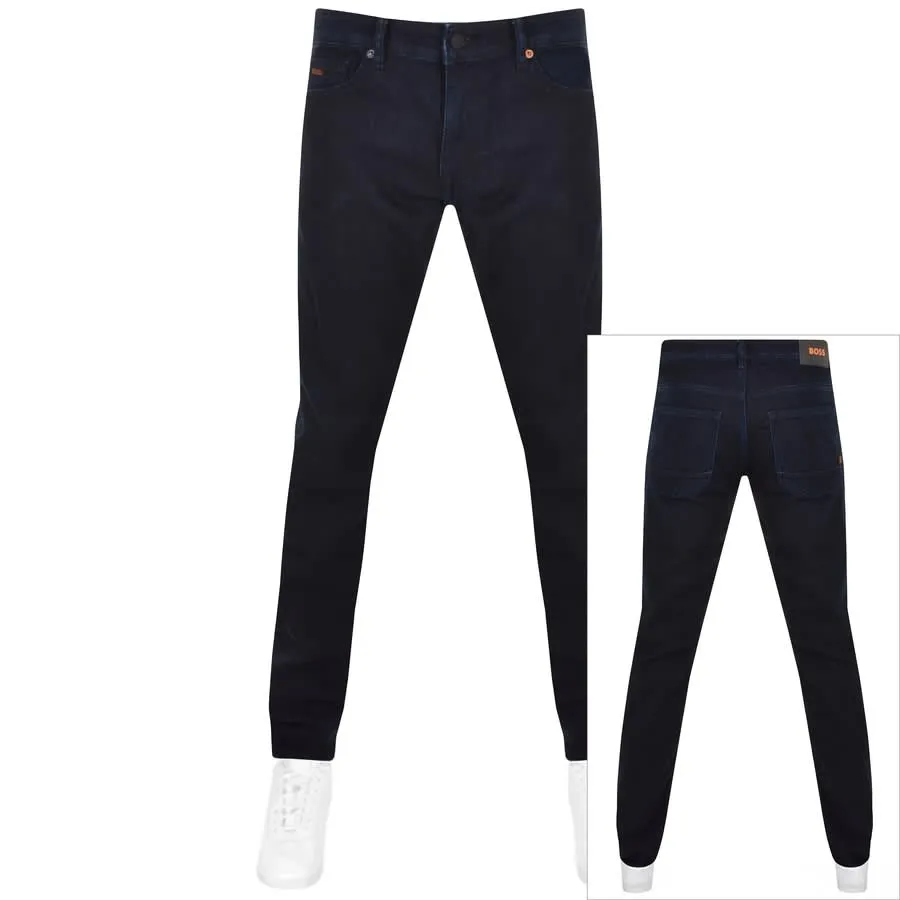 BOSS Delaware Dark Wash Slim Fit Jeans Navy