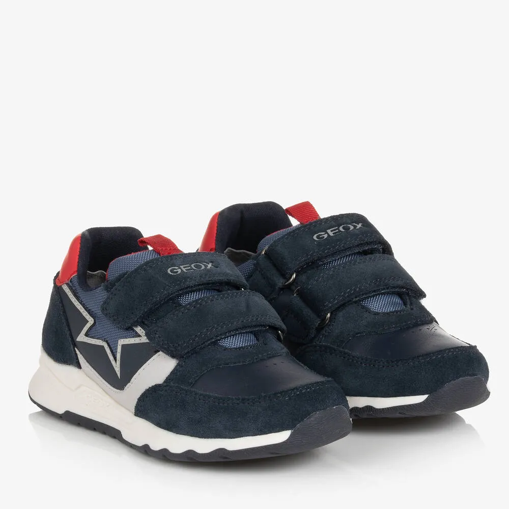 Boys Navy Blue Star Velcro Trainers