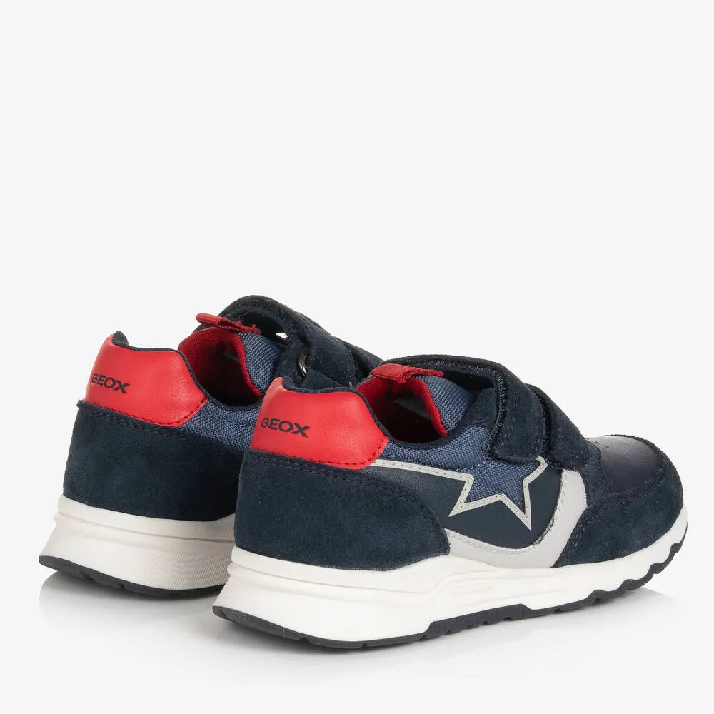 Boys Navy Blue Star Velcro Trainers