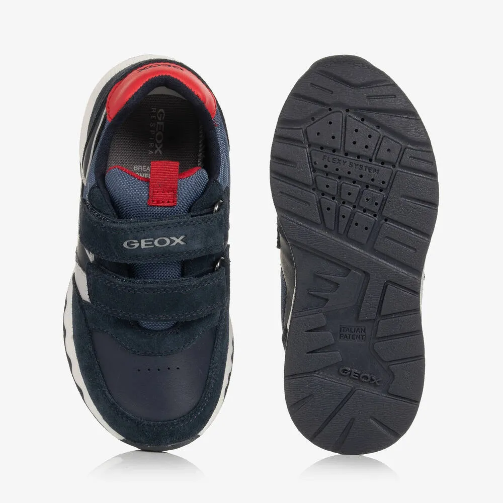 Boys Navy Blue Star Velcro Trainers