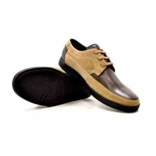 British Walkers Bristol Bally Style Men's Brown and Tan Leather and Suede Low Top Sneakers