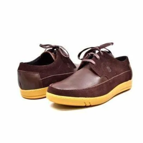 British Walkers Bristol Bally Style Men's Brown Leather and Suede Low Top Sneakers