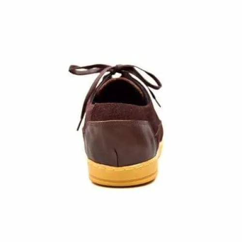 British Walkers Bristol Bally Style Men's Brown Leather and Suede Low Top Sneakers