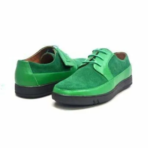 British Walkers Westminster Bally Style Men's Green Leather and Suede Low Top Sneakers