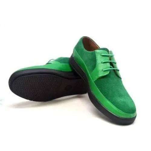 British Walkers Westminster Bally Style Men's Green Leather and Suede Low Top Sneakers