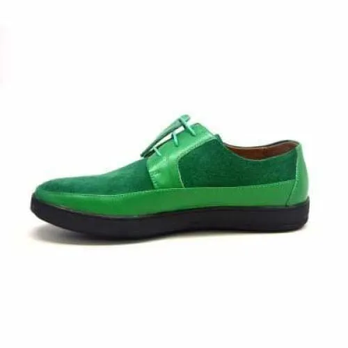 British Walkers Westminster Bally Style Men's Green Leather and Suede Low Top Sneakers