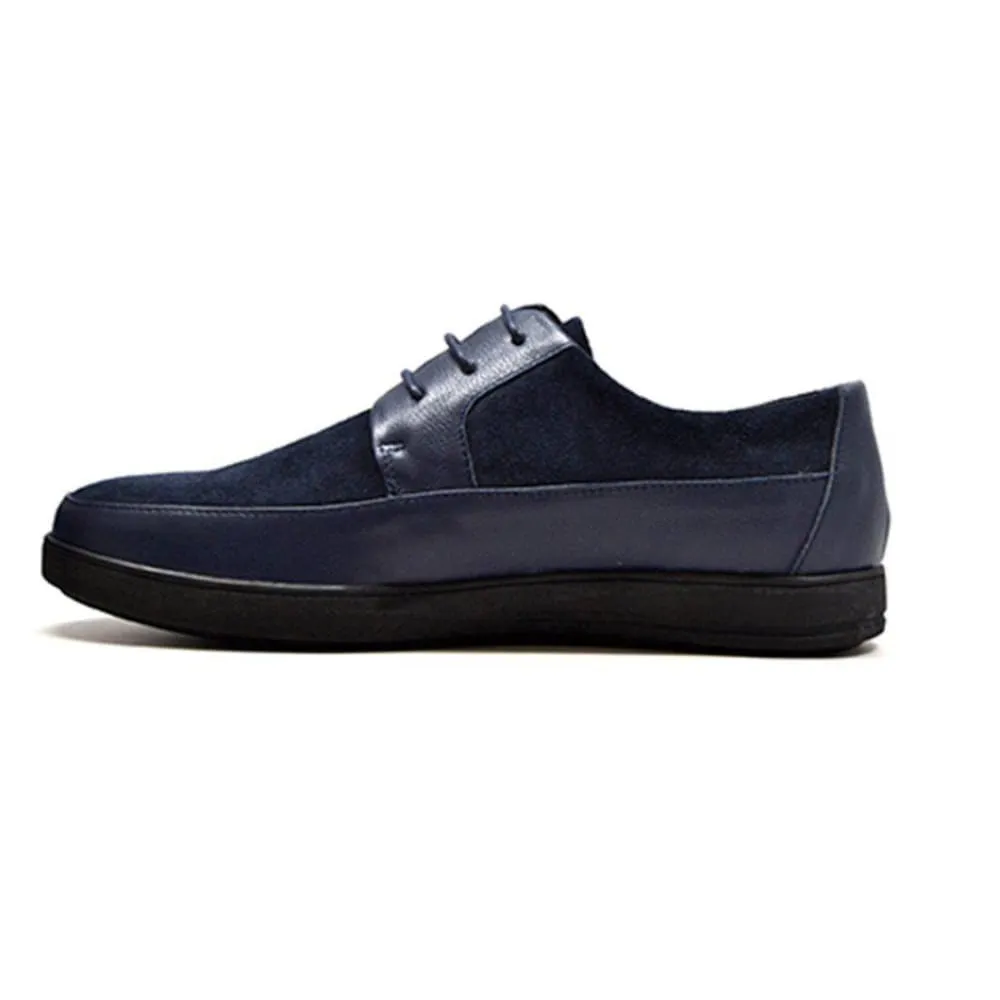 British Walkers Westminster Bally Style Men's Leather and Suede Black Sole Low Top Sneakers