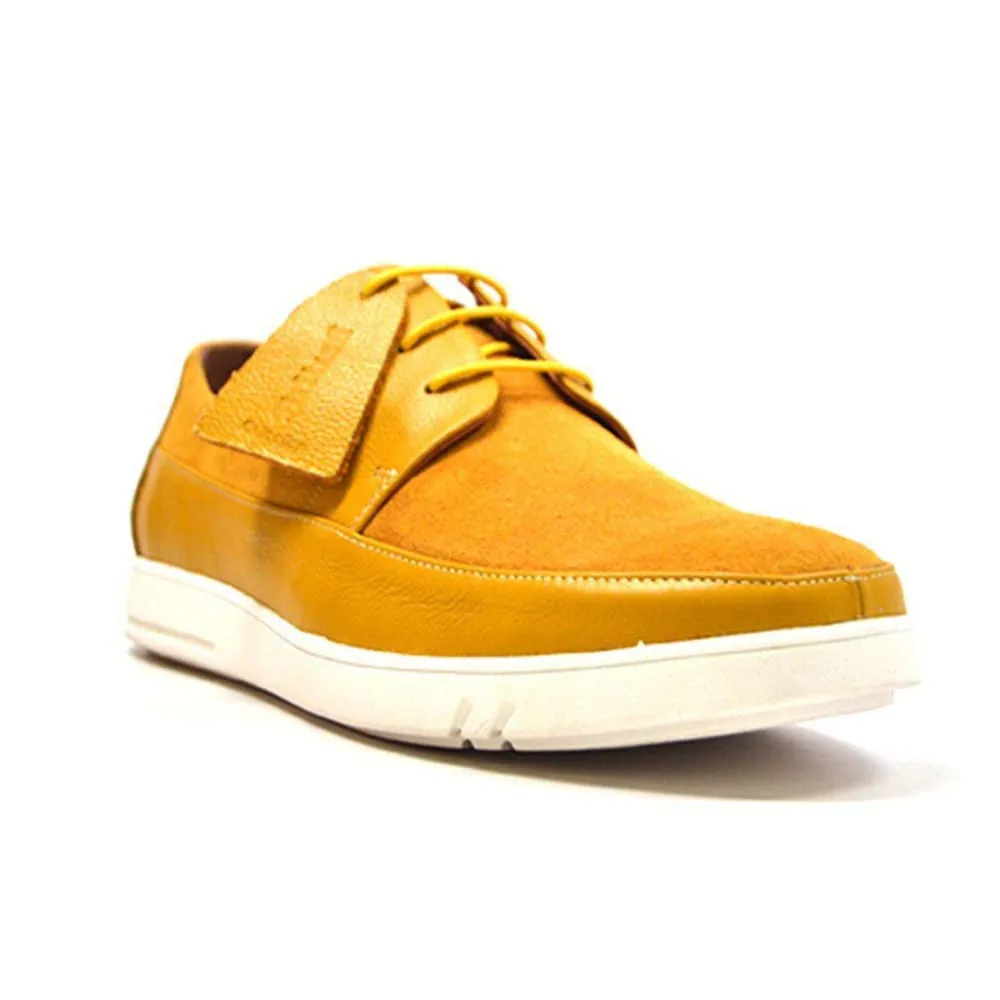 British Walkers Westminster Bally Style Men's Leather and Suede White Sole Low Top Sneakers