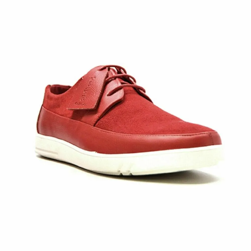 British Walkers Westminster Bally Style Men's Red Leather and Suede Low Top Sneakers